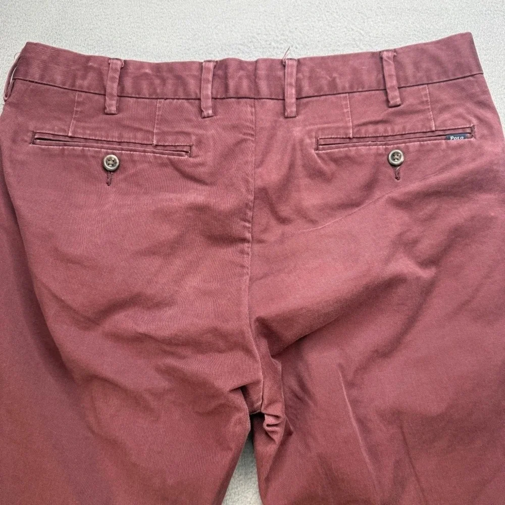 Polo Ralph Lauren Pants Chino Stretch Slim Fit 32 (FIT 32x28) Burgundy Preppy